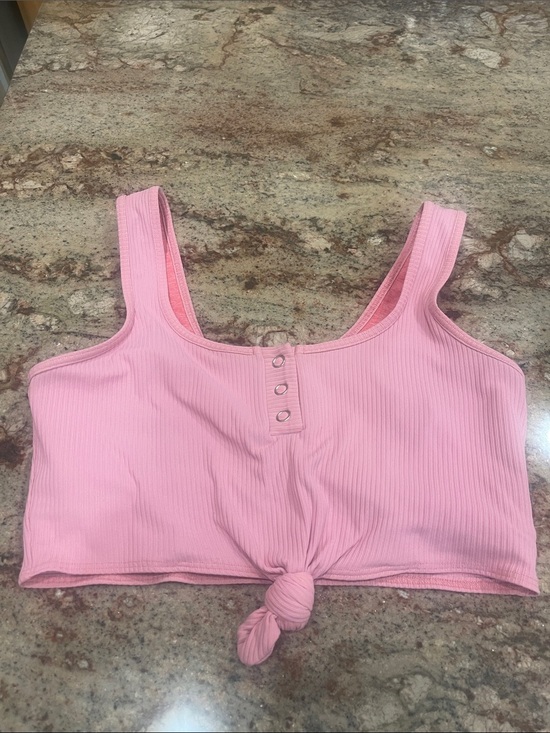 Bombshell Sportswear Tops - Bombshell Sportswear - Women’s Pink Ribbed Knot Front Tank Top S:L